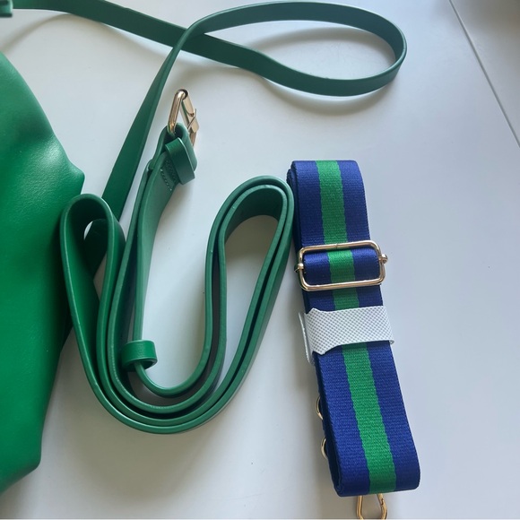 Anthropologie Faux Leather Convertible Crossbody Bag  Emerald Green NWT - Picture 8 of 13
